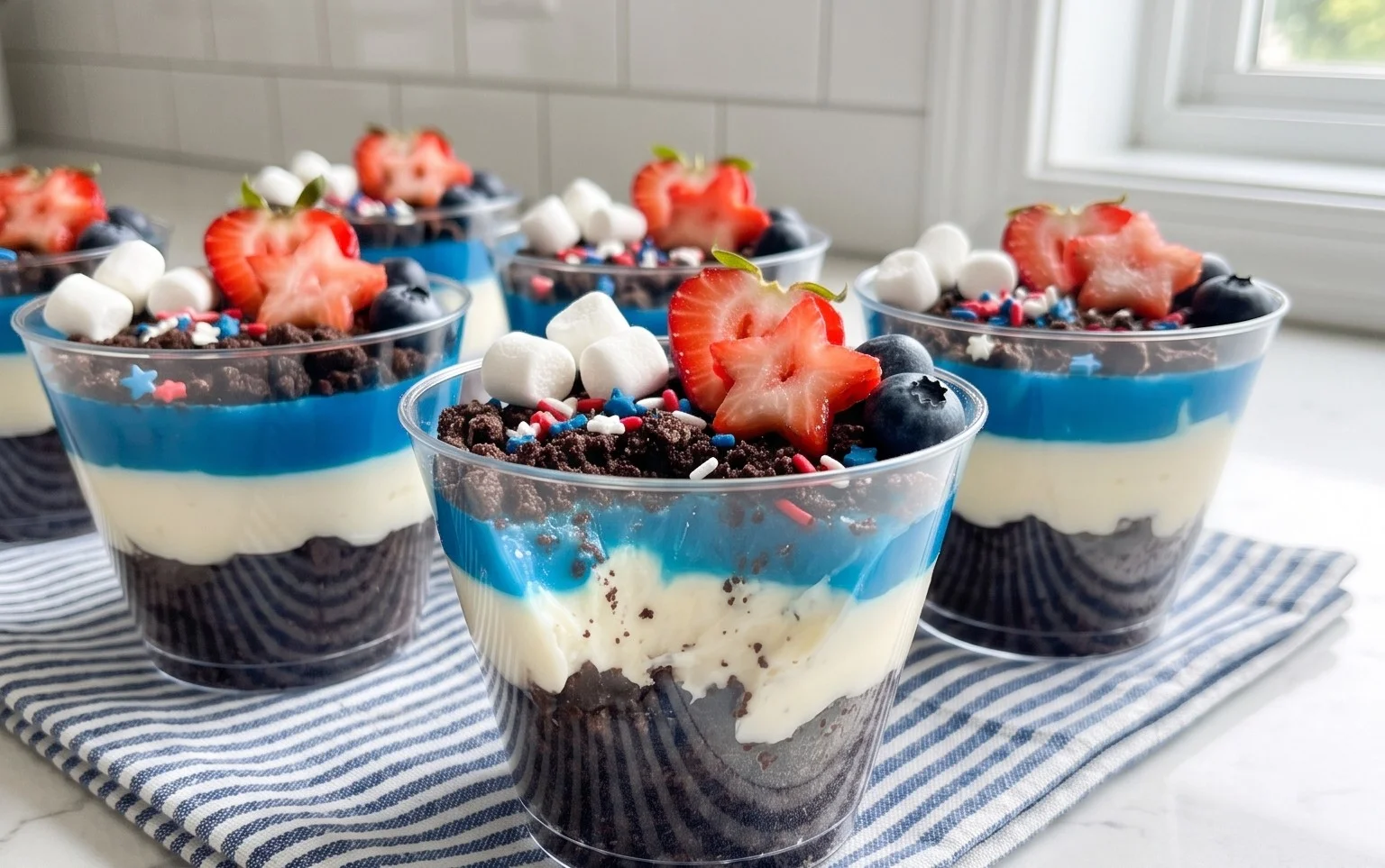 Red, White and Blue Dirt Cups