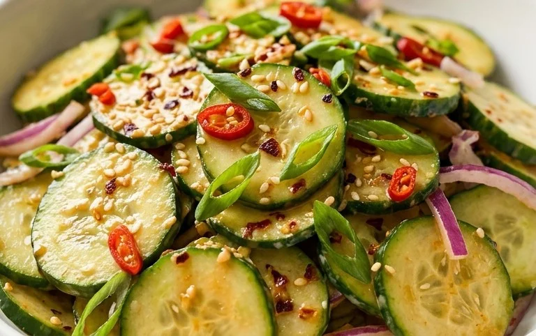 Creamy Asian Cucumber Salad Bowl