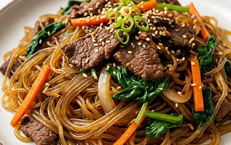 Japchae (Korean Glass Noodle Stir Fry)