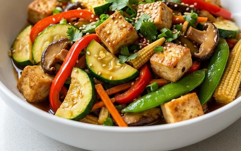 Zucchini Stir Fry With Tofu (Vegan)