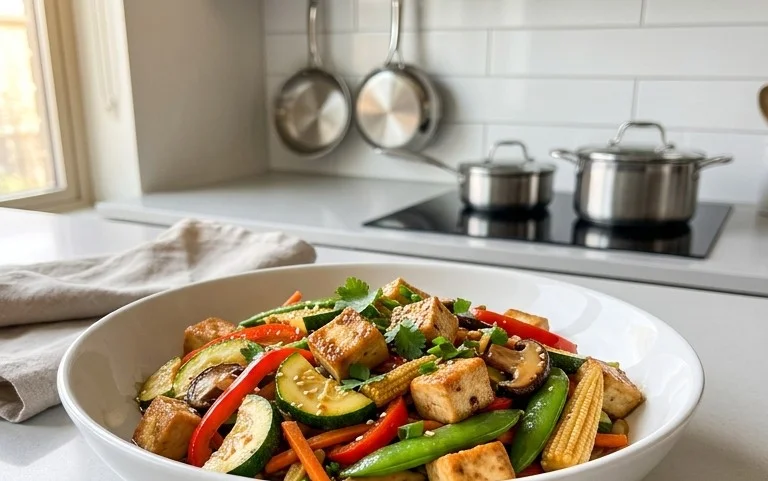 Zucchini Stir Fry With Tofu (Vegan)