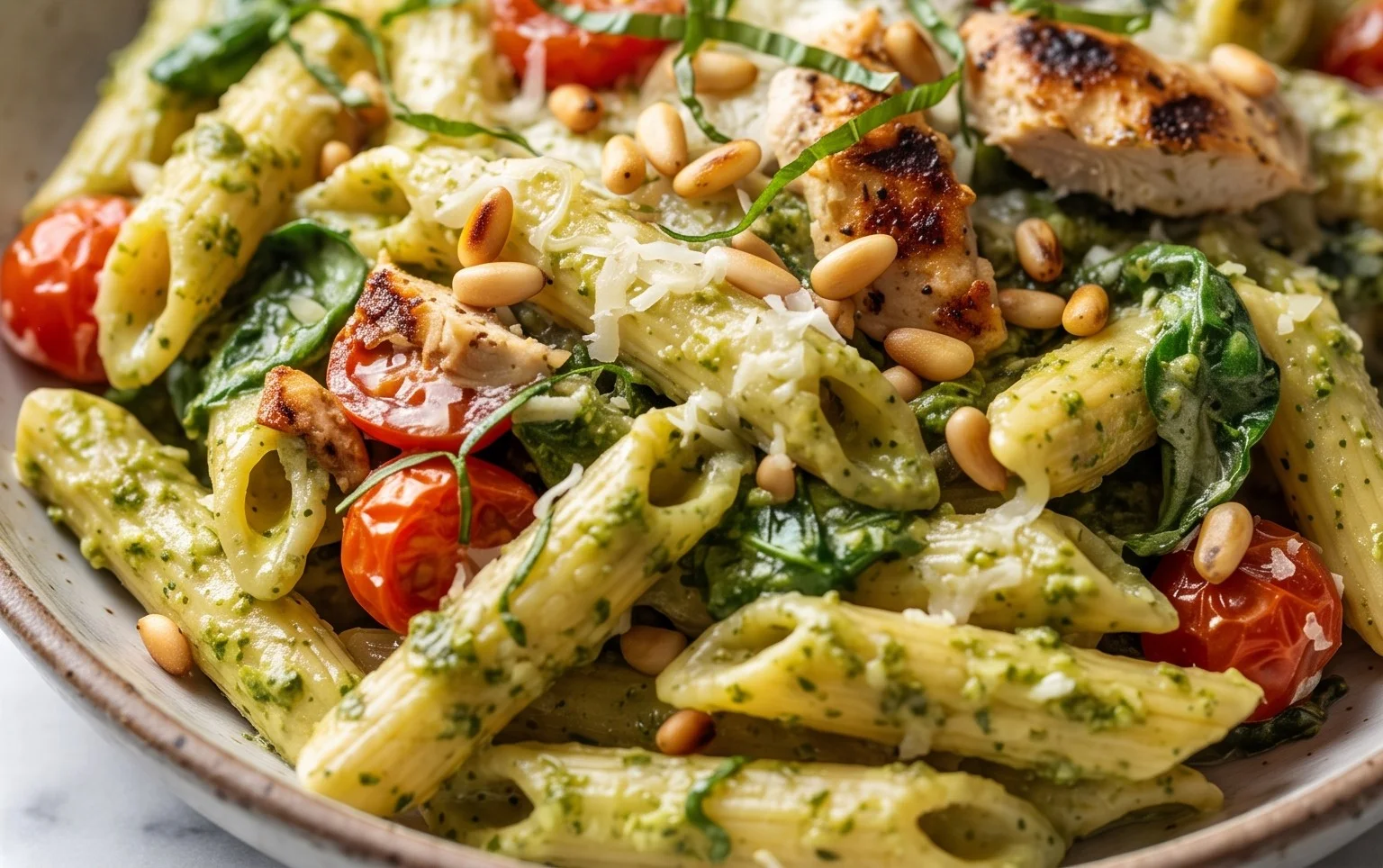 Creamy Chicken Pesto Pasta