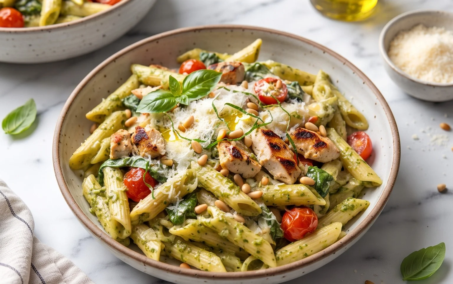 Creamy Chicken Pesto Pasta