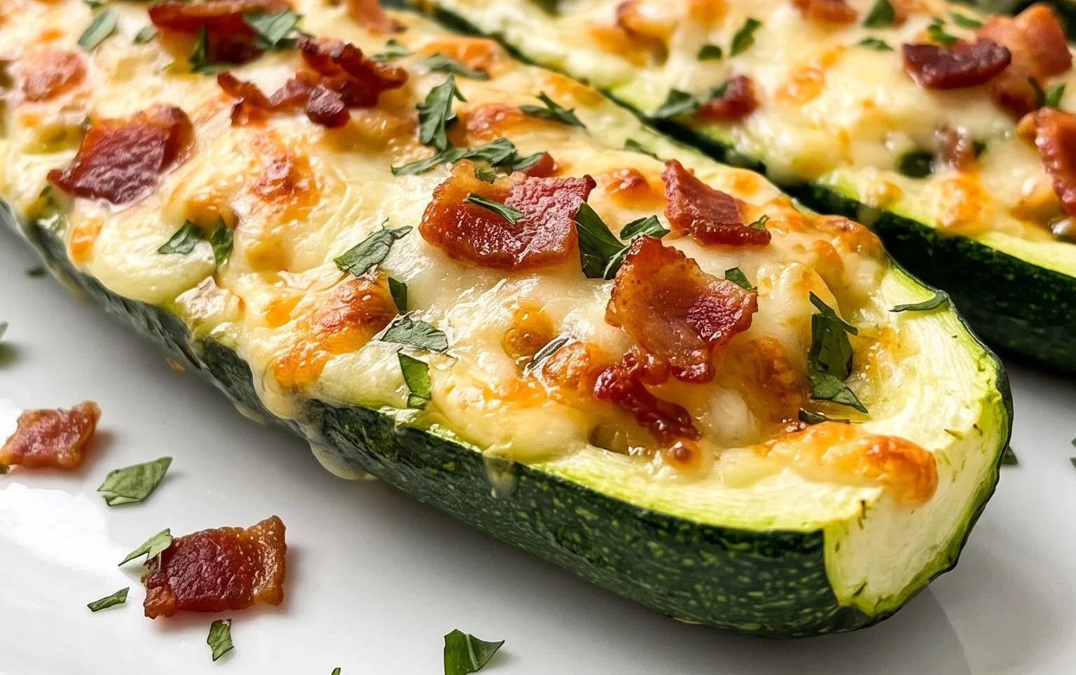 Jalapeno Popper Zucchini Boats