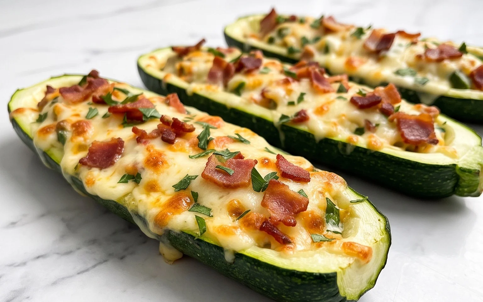 Jalapeno Popper Zucchini Boats