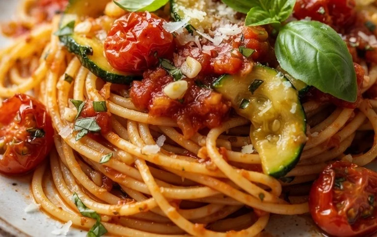 Healthy Tomato Zucchini Pasta