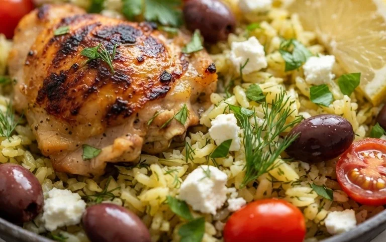 Greek Chicken and Lemon Rice (30 Minutes, One-Pot)