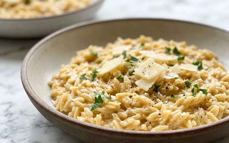 Creamy Garlic Parmesan Orzo