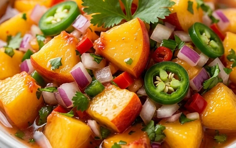 Sweet & Spicy Peach Salsa Canning Recipe