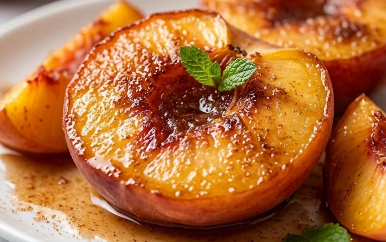 Cinnamon Sugar Baked Peaches