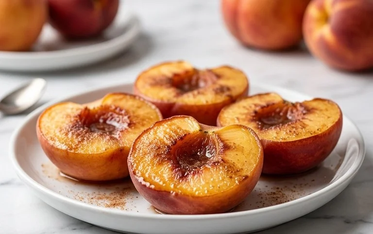 Cinnamon Sugar Baked Peaches