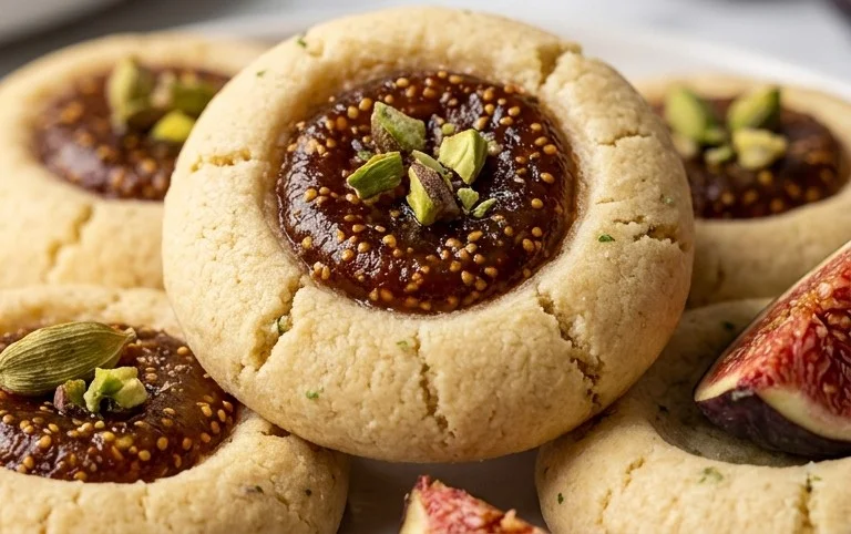 Cardamom Fig Thumbprint Cookies