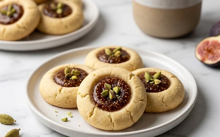 Cardamom Fig Thumbprint Cookies