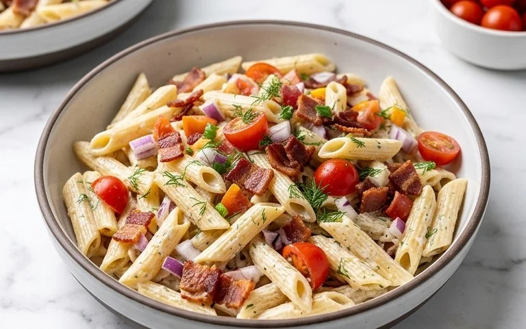 Beef Bacon Ranch Pasta Salad