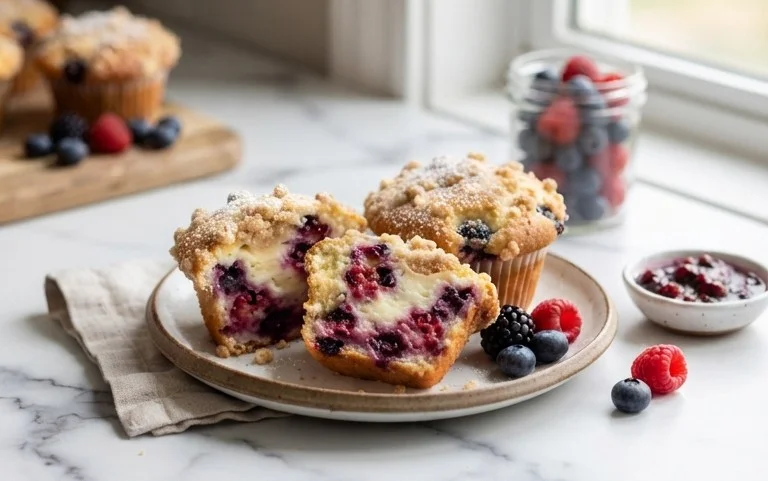 Berry Cream Cheese Muffins