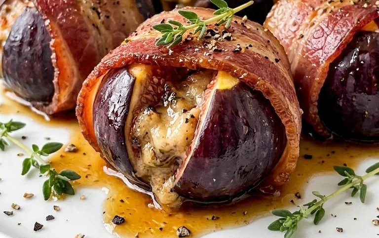 Beef Bacon Wrapped Stuffed Figs