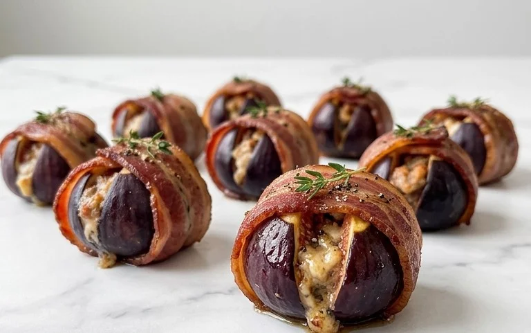 Beef Bacon Wrapped Stuffed Figs