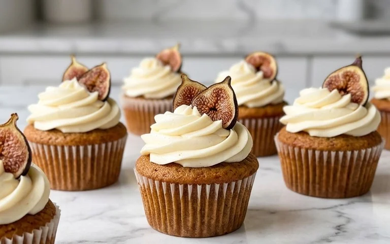 Fig Cupcakes with Honey Cream Cheese Frosting