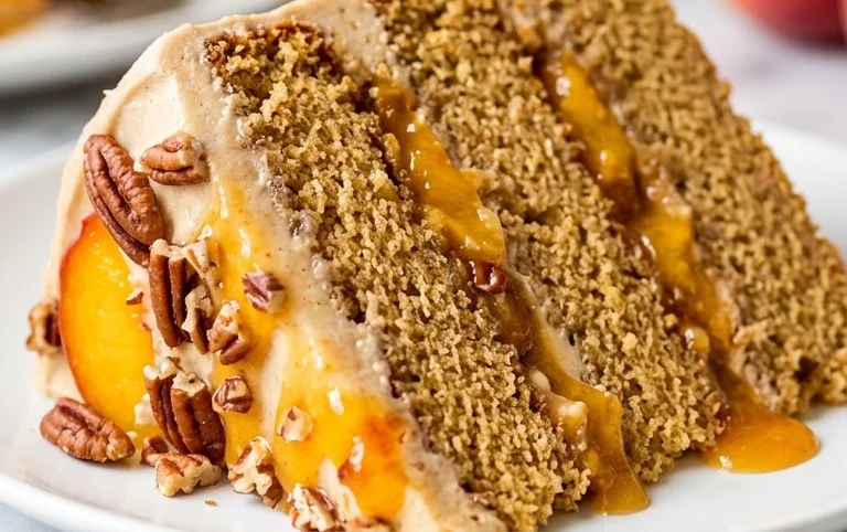 Brown Sugar Layer Cake with Peach Filling