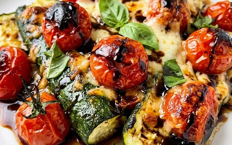 Balsamic Zucchini Tomato Bake
