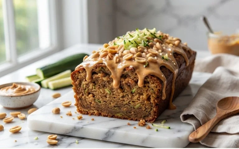 Moist Peanut Butter Zucchini Cake Recipe